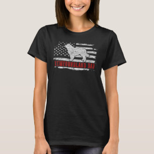 Mens Newfundland Vater stört amerikanische Flagge T-Shirt