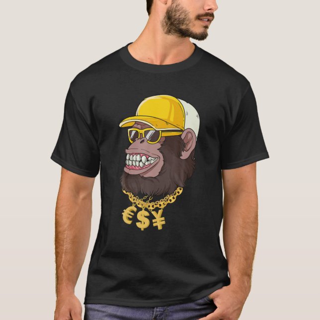 Mens NFT's APE Club , A Cool Cash Midas APE T-Shirt (Vorderseite)