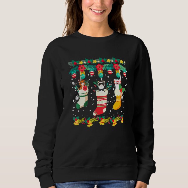 Mens Niedlich Ferret Weihnachtssocken X Mas Lights Sweatshirt (Vorderseite)