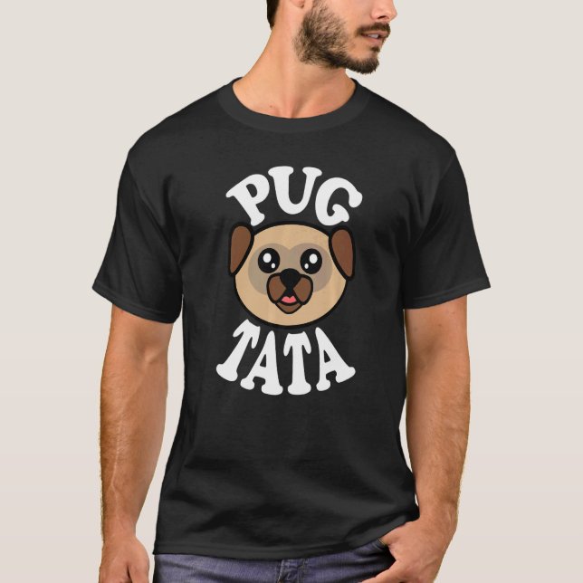 Mens Niedlich Mops Tata T-Shirt (Vorderseite)