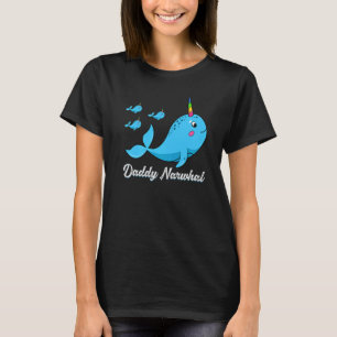 Mens Niedlich Narwhal Daddy Narwhal Vatertag T-Shirt