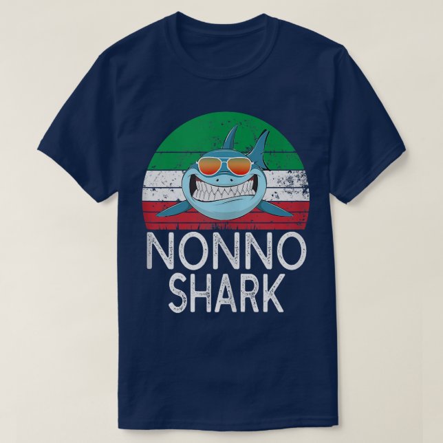 Mens Nonno Shark Italienischer Großvater Funny Vin T-Shirt (Design vorne)