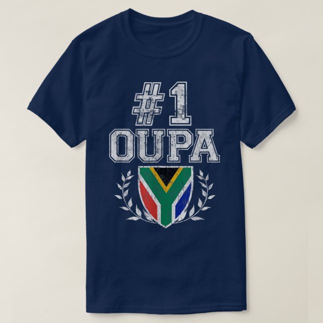 Mens Number One Oupa Afrikaans Grandfather  T-Shirt (Design vorne)