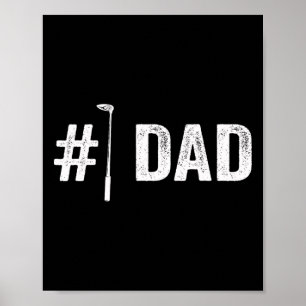 Mens Nummer eins Golf Vater für Vatertag #1 Daddy Poster