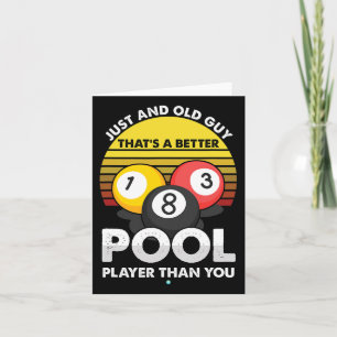Mens Old Typ Pool Player - Funny Billiards - Gesch Karte