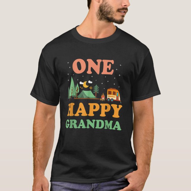 Mens Oma The Happy Camper Shirt One Happy G (Vorderseite)