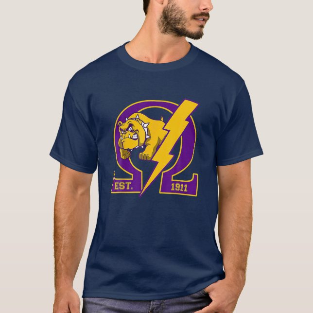 Mens Omega-1911 Da Bruhz Bulldog Psi-Phi Ques T-Shirt (Vorderseite)