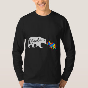 Mens Oncle Bear Autistic Autists Awareness T-Shirt
