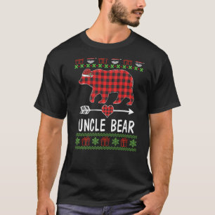 Mens Oncle Bear Santa Karierte Familie Pajamas für T-Shirt