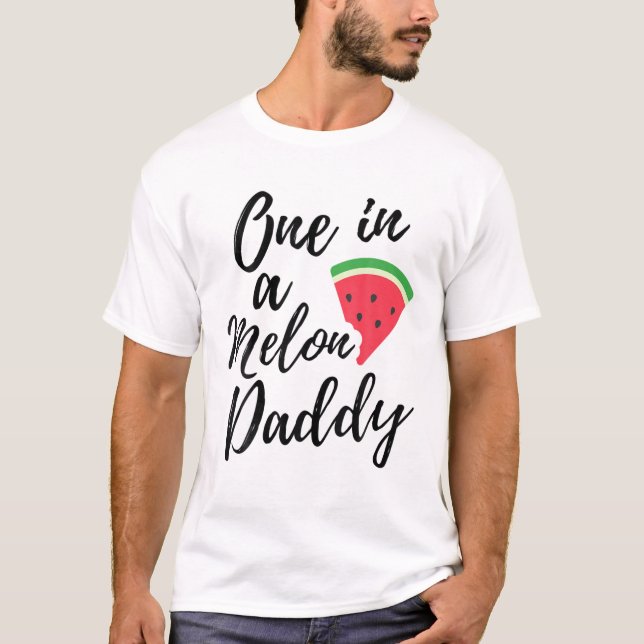 Mens one in a Melon Daddy Funny Watermelon Vater T-Shirt (Vorderseite)