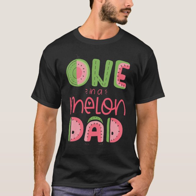 Mens one in a Melon Vater Niedlich Watermelon Erst T-Shirt (Vorderseite)