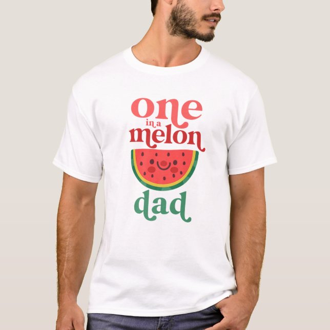 Mens one in a Melon Vater Niedlich Watermelon Erst T-Shirt (Vorderseite)