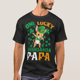 Mens One Lucky Dog Papa Funny Chihuahua Vater St P T-Shirt