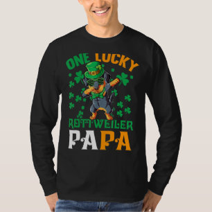 Mens One Lucky Dog Papa Funny Rottweiler Vater St  T-Shirt