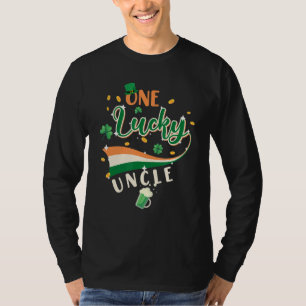 Mens One Lucky Uncle St Patricku2019s Day Rainbow T-Shirt
