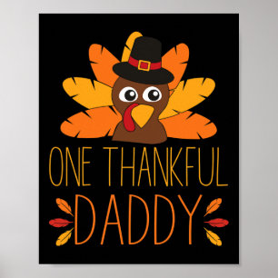 Mens One Thankful Daddy Türkei Erntedank Fall Poster
