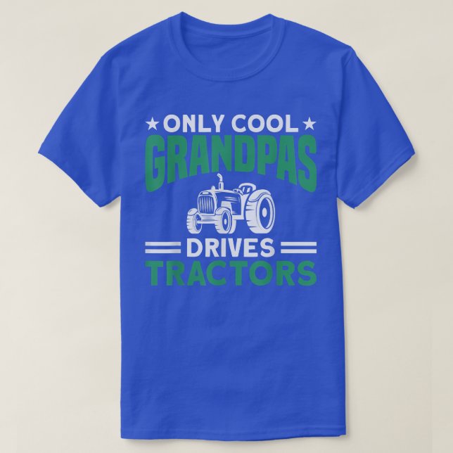 Mens Only Cool Grandpas Drives Tractors Farmer  T-Shirt (Design vorne)