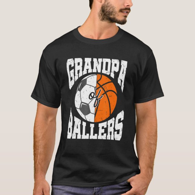 Mens Opa Ballers Ball Großvater Basketbal T-Shirt (Vorderseite)