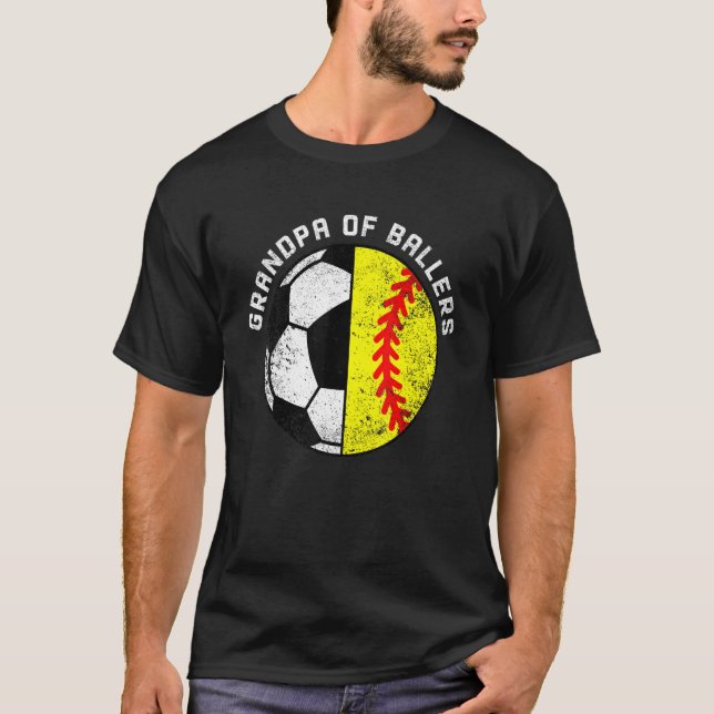 Mens Opa Ballers Soccer Softball Opa T-Shirt (Vorderseite)