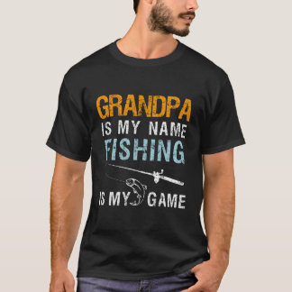 Mens Opa ist mein Name Fischen ist mein Game Großf T-Shirt