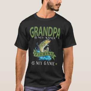 Mens Opa ist mein Name Fischen ist mein Spiel Funn T-Shirt