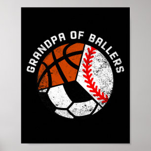 Mens Opa of Byllers Fun Bysebyll Soccer Bysket Poster