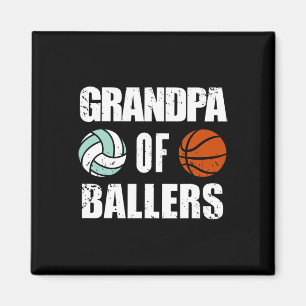 Mens Opa of Byllers Fun Volleybyll Bysketbyll Magnet