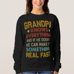 Mens Opa weiß alles Witzige Vatertag Sweatshirt