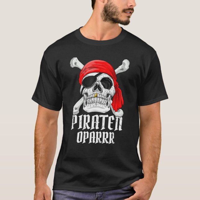 Mens Oparrr Pirate Shirt Grandpa Pirate Kostüm Fri (Vorderseite)