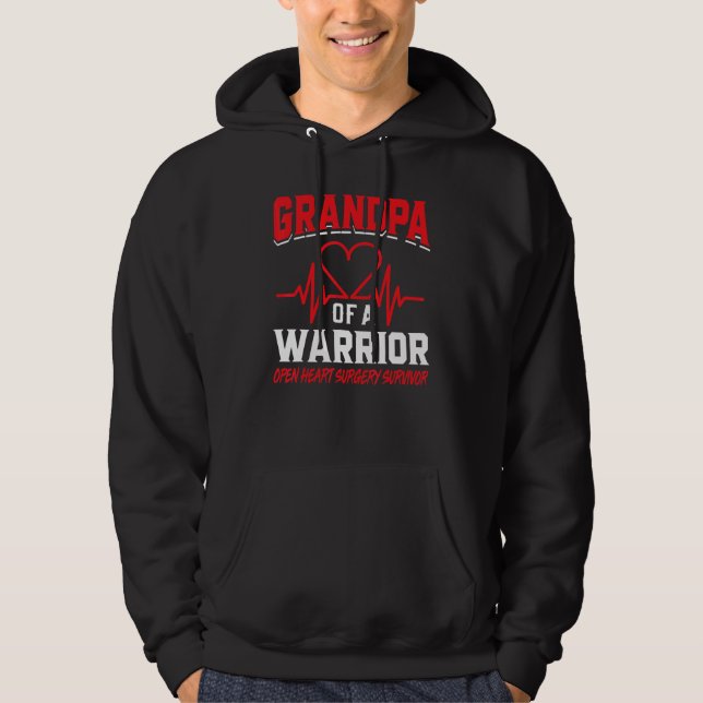 Mens Open Heart Operation Survivor Grandpa Bypass  Hoodie (Vorderseite)
