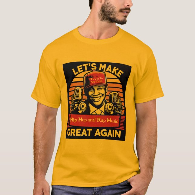 Mens Orange Hip Hop T - Shirt (Vorderseite)