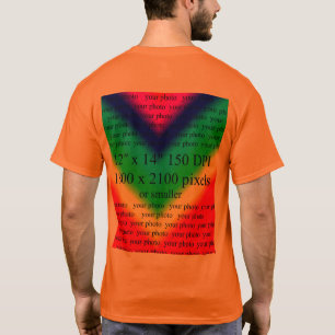 Mens Orange Ihr Foto Basic T - Shirt Template