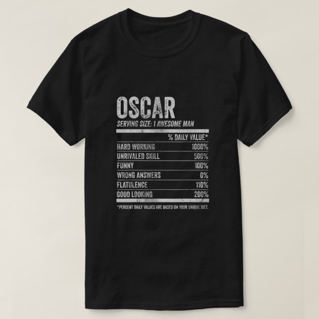Mens Oscar Nutrition Personalisiert Name Shirt Fun (Design vorne)