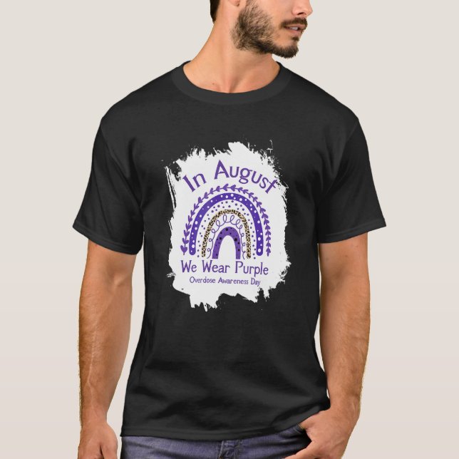 Mens Overdose Awareness Day Purple Rainbow For Men T-Shirt (Vorderseite)