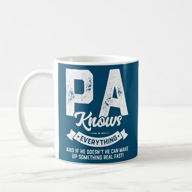 Mens Pa weiß alles 60. Geschenk Funny Vaters Kaffeetasse (Links)