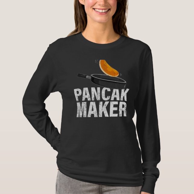 Mens Pancake Maker Frühstück Food Pancake Vater T-Shirt (Vorderseite)