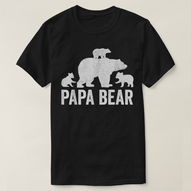 Mens Papa Bären Väter Day Grandad s, Fun 3 Cub Ki T-Shirt (Design vorne)