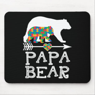 Mens Papa Bear Autismus Männer Vater Papa Autismus Mousepad
