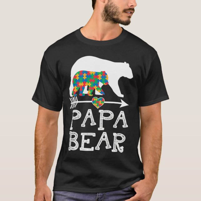 Mens Papa Bear Autismus Männer Vater Papa Autismus T-Shirt (Vorderseite)