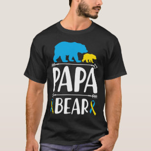 Mens Papa Bear Down Syndrom Sensibilisierungsstolz T-Shirt