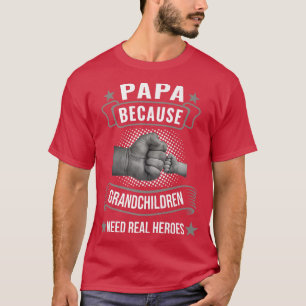 Mens Papa Enkel brauchen echte Helden Großvater T-Shirt