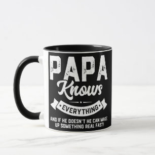 Mens Papa Knows Everything 60th Gift Funny Tasse