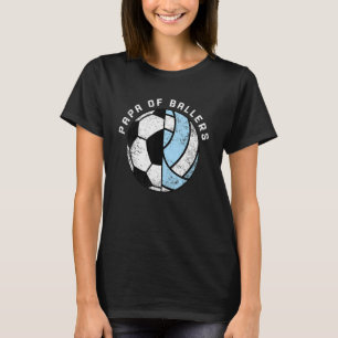 Mens Papa of Ballers Soccer Volleyball Papa T-Shirt
