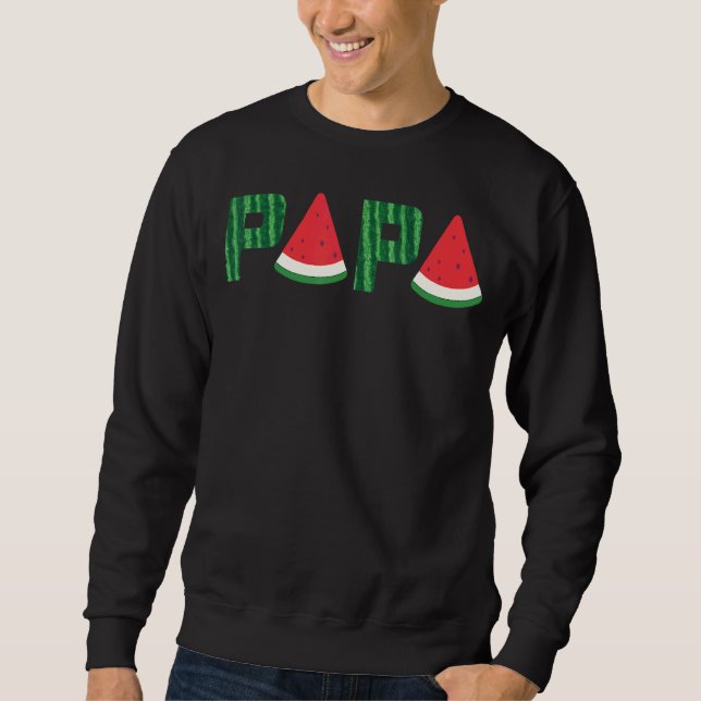 Mens Papa Watermelon Sommer Früchte Große Vater's Sweatshirt (Vorderseite)