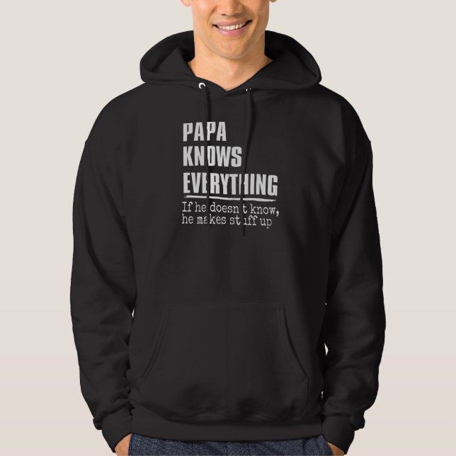 Mens Papa weiß alles 60. Vatertag Hoodie (Vorderseite)