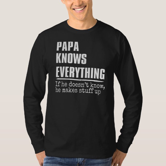 Mens Papa weiß alles 60. Vatertag T-Shirt (Vorderseite)