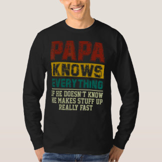 Mens Papa weiß alles, was der Vintage Papa Vater F T-Shirt