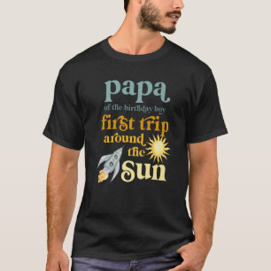 Mens Papa Weltraum 1st Geburtstag Erstbezug T-Shirt