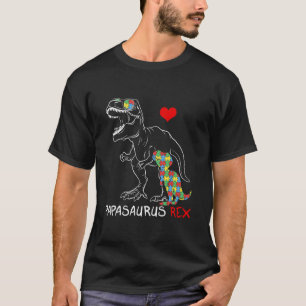 Mens Papasaurus Daddy Rex Autism Awareness Proud T-Shirt