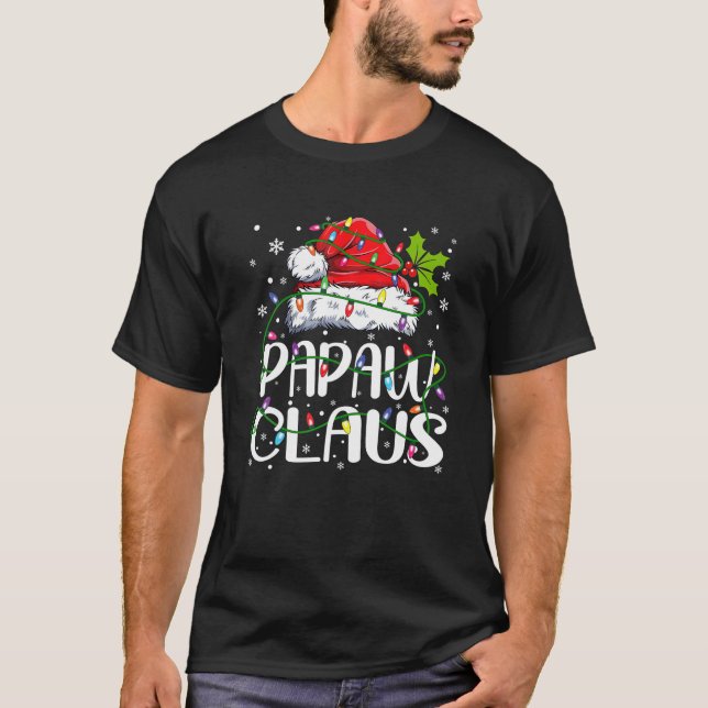 Mens Papaw Claus Weihnachts-Weihnachtsmannmütze Ma T-Shirt (Vorderseite)